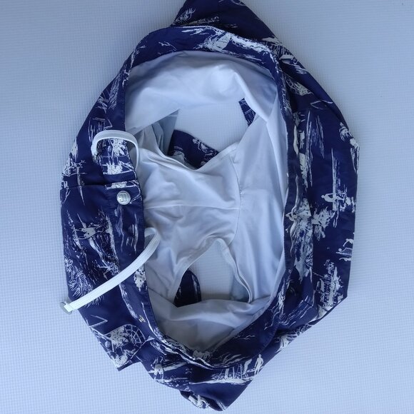 ROBINSON LES BAINS Paris French‎ lined beach resort preppy swim trunks Size M - Picture 4 of 7